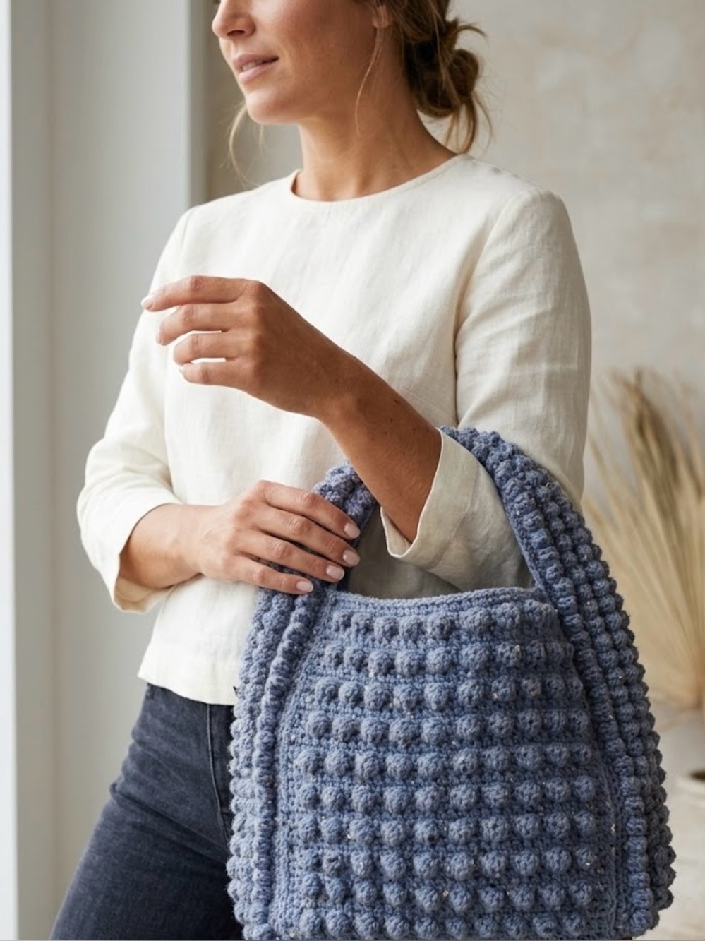 Handmade crochet over the shoulder purse